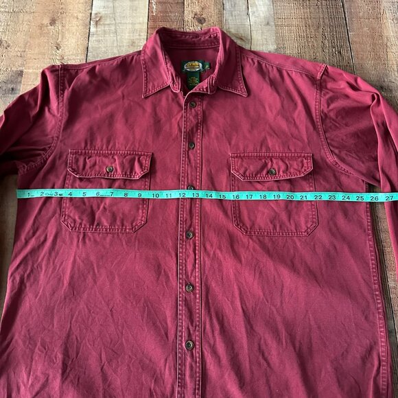 Cabela's Men's Size Large Maroon Long Sleeve Button Up - Picture 2 of 6